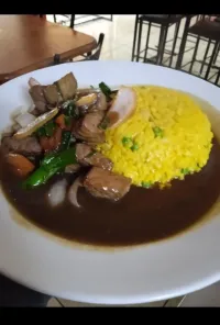 Risotto a la Huancaína con Lomo Saltado